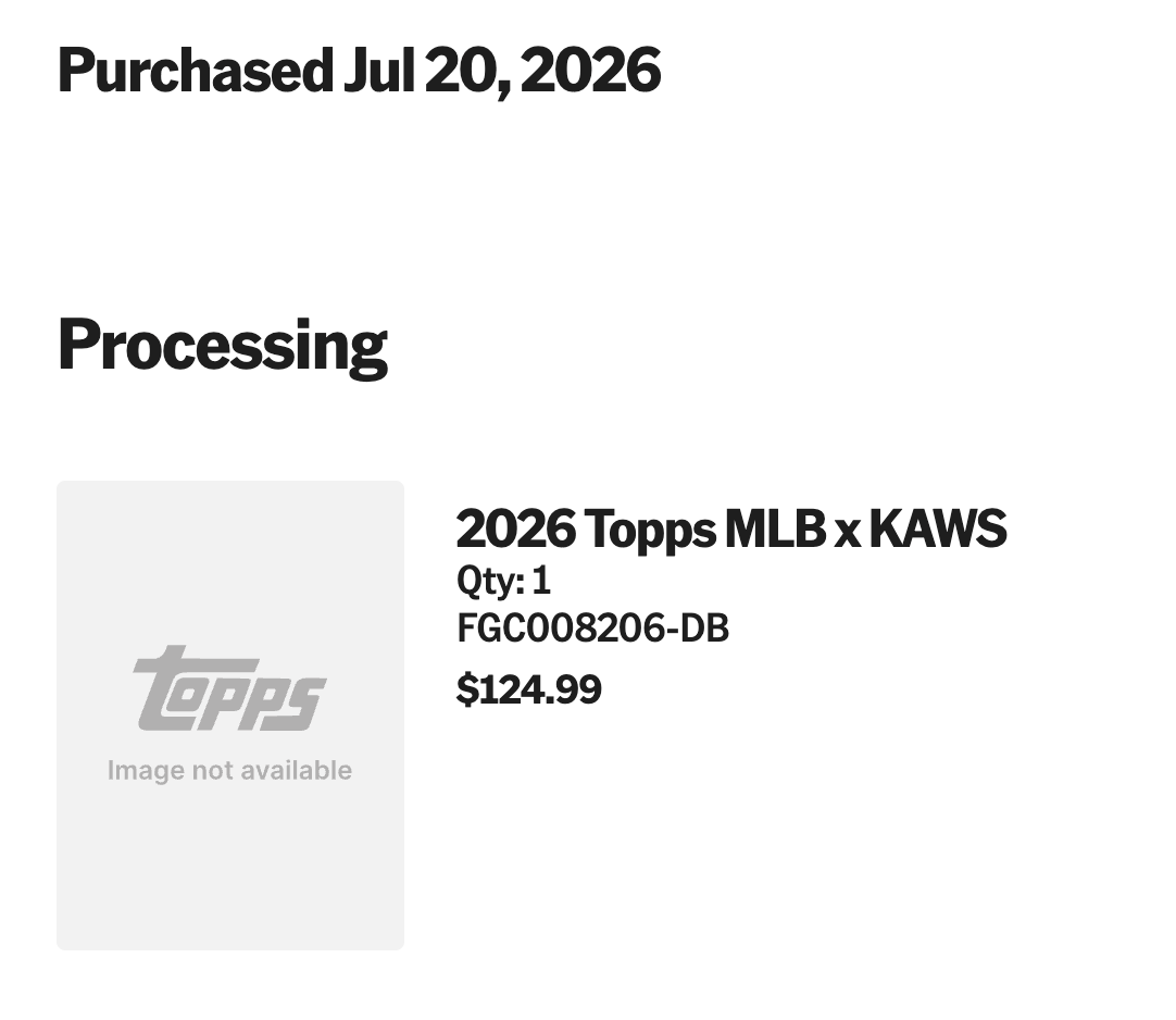 Order confirmation screenshot